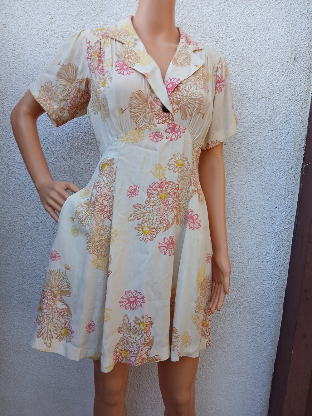 Free People Floral Mini Dress XS 100% Viscose Boho Pockets Side Zip